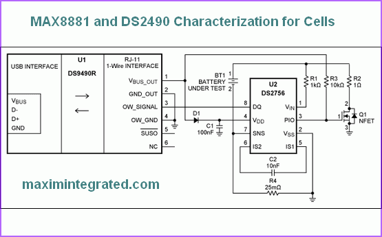 MAX8881 and DS2490 Characterization for Cells