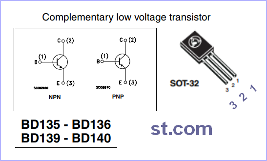 BD139 and  BD140 Complementary Transistors